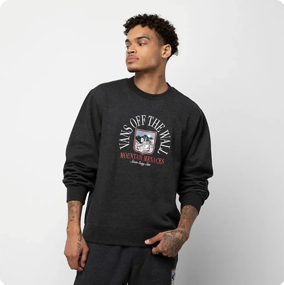 Vans Off The Wall Mountain Menaces Bored Patrol Crewneck Pullover Sweatshirt XL